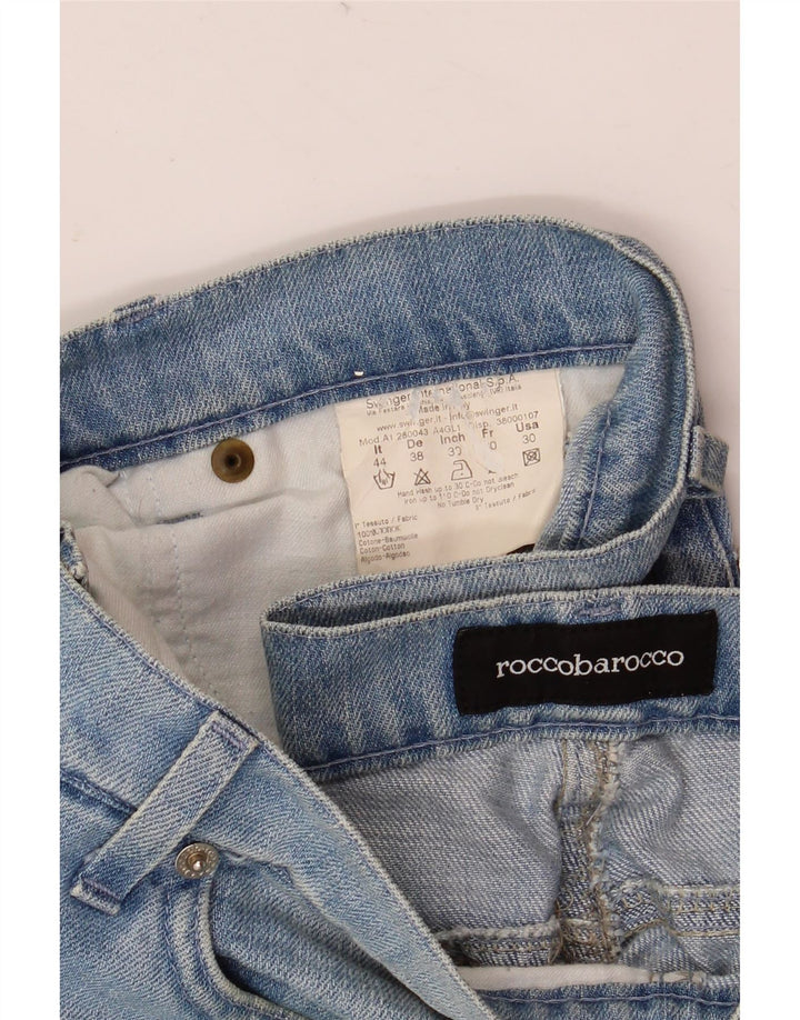 Roccobarocco Blugi Bootcut pentru femei IT 44 Medium W32 L33 Blue Floral Bumbac