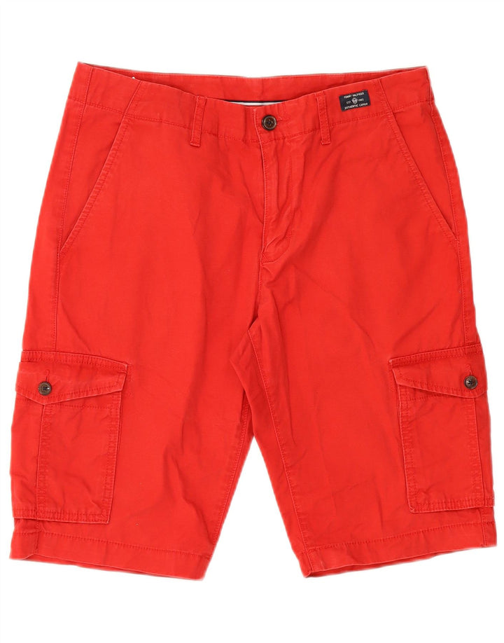 Pantaloni scurți cargo Tommy Hilfiger pentru bărbați W31, bumbac roșu mediu