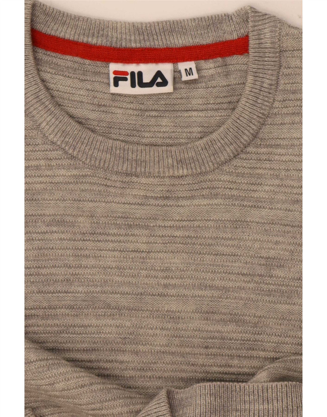 Pulover Fila pentru bărbați cu gât roșu, mijlociu, gri pete