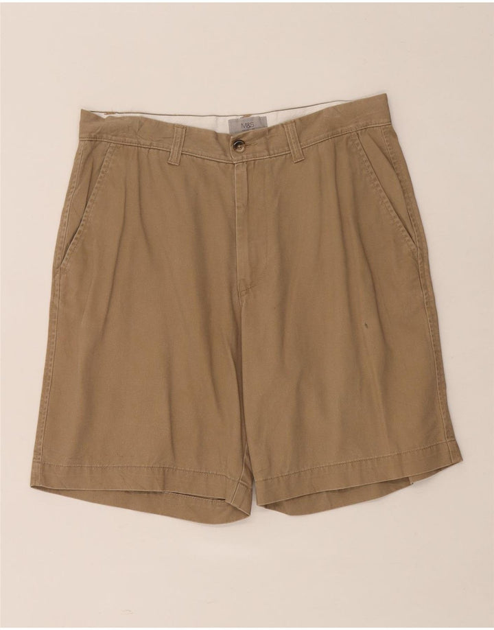 MARKS & SPENCER Pantaloni scurți chino pentru bărbați W32 bumbac maro mediu