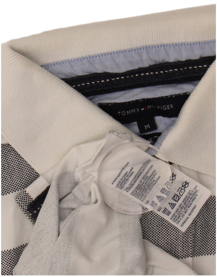 Tricou polo TOMMY HILFIGER pentru bărbați, bumbac cu dungi gri mediu