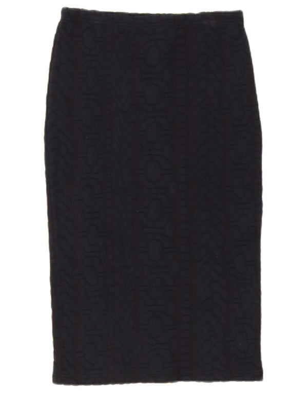 Fusta creion pentru femei Topshop UK 10 Small W27 Bleumarin Geometric Poliester