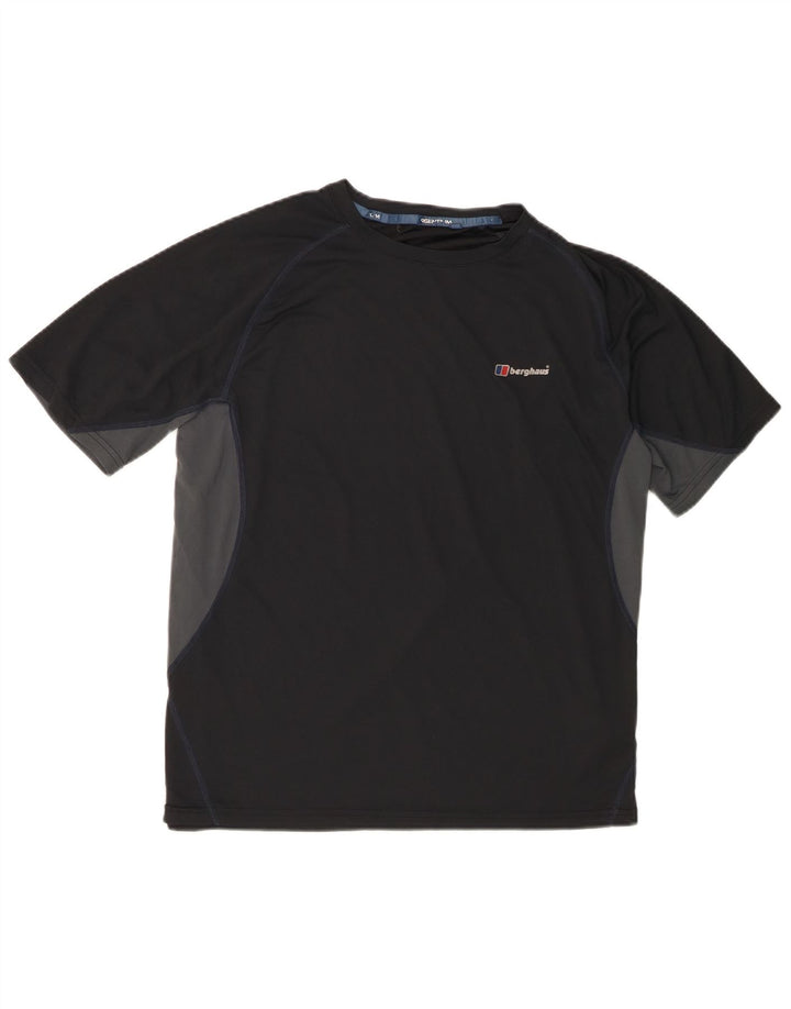 Tricou pentru bărbați Berghaus Top mare, negru, poliester color bloc