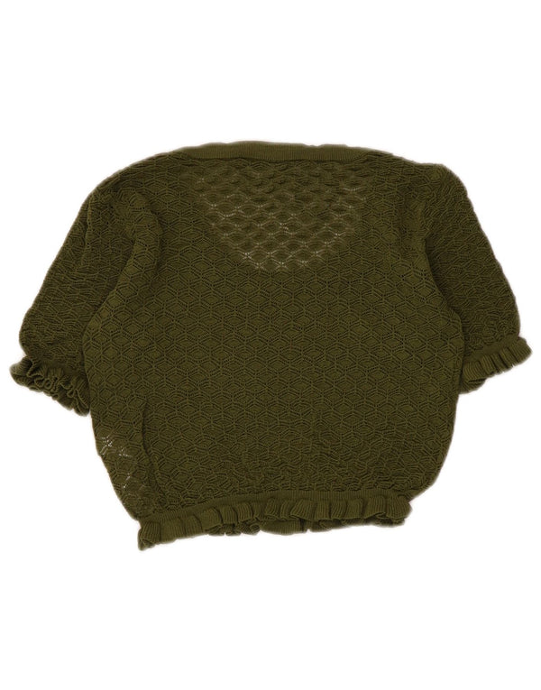 Bluză Crop Top Femei Zara UK 8 Small Kaki Viscose
