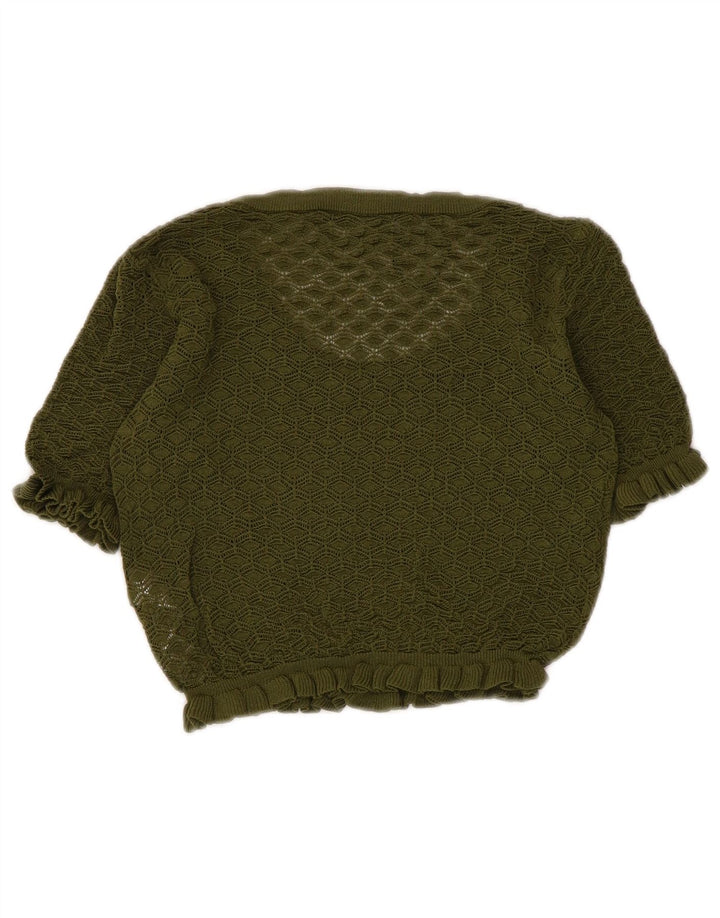 Bluză Crop Top Femei Zara UK 8 Small Kaki Viscose