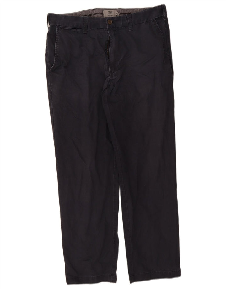Pantaloni chino obișnuiți pentru bărbați Marks & Spencer L34 L29 Bumbac bleumarin