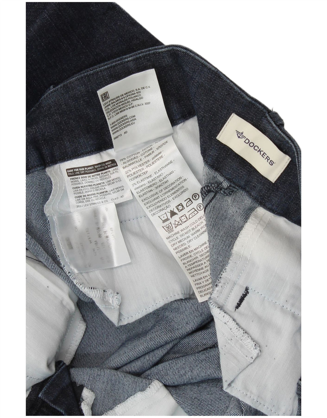 DOCKERS Blugi drepti pentru femei W31 L32 bumbac bleumarin