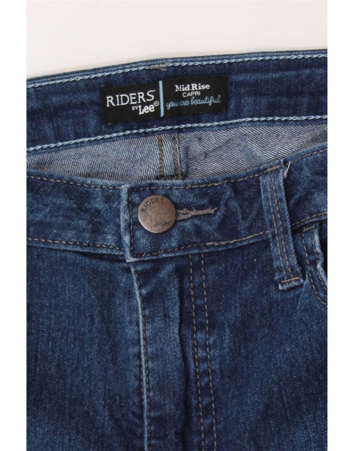 Blugi Capri pentru femei cu talie medie W32 L21 albastru