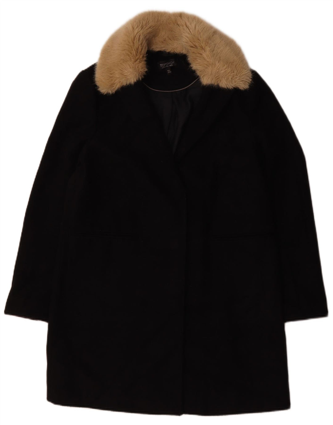 Topshop pardesiu supradimensionat pentru femei UK 10 mic poliester negru