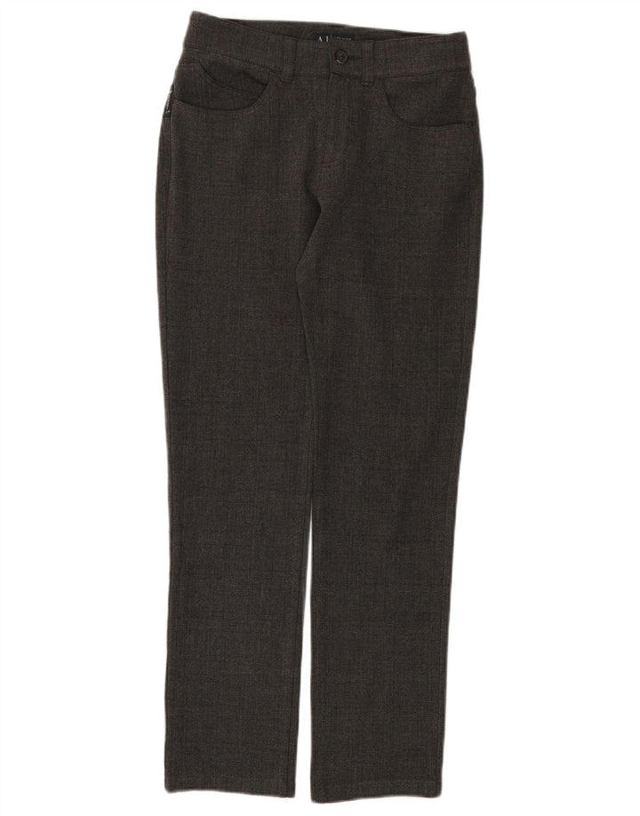 Pantaloni casual slim pentru femei Armani L26 L28 poliester cu carouri gri