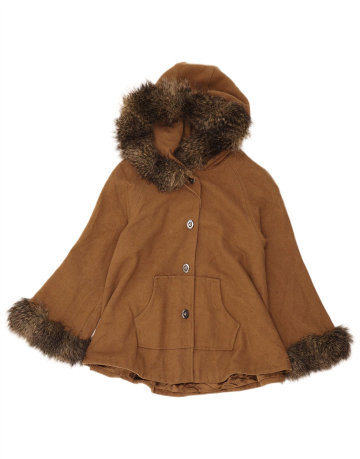 Palton scurt cu glugă Guess pentru femei UK 12 Medium Beige Lână