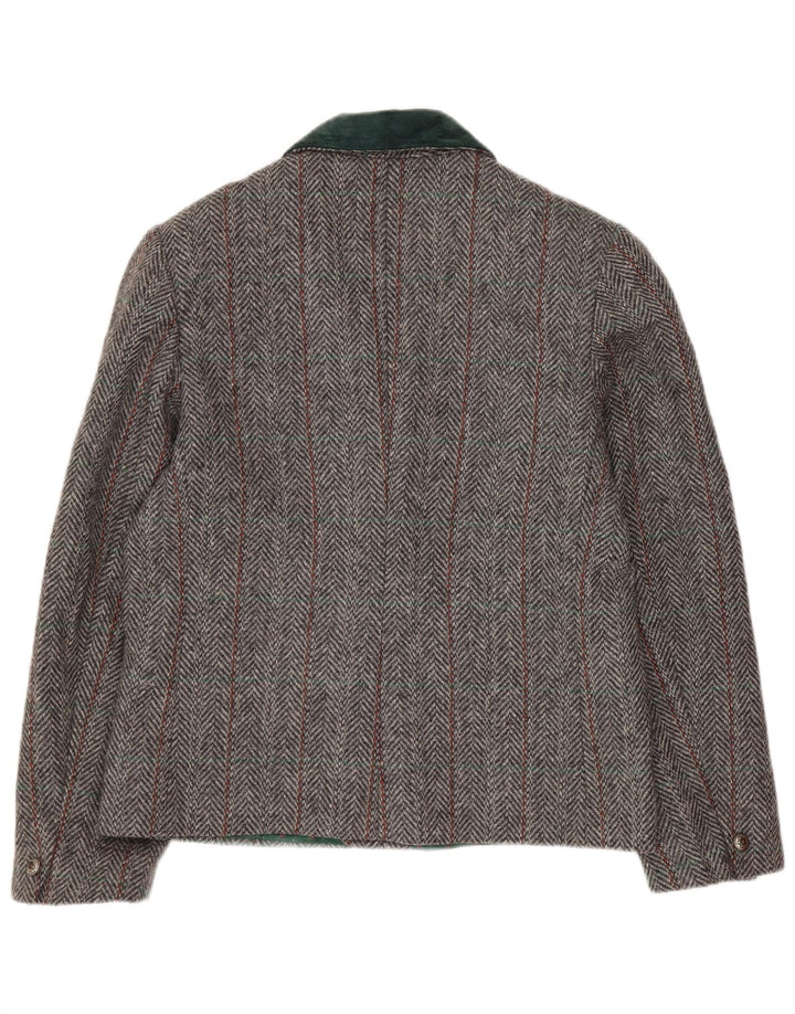 Jachetă vintage pentru femei la dublu piept UK 14, gri mediu, în oase