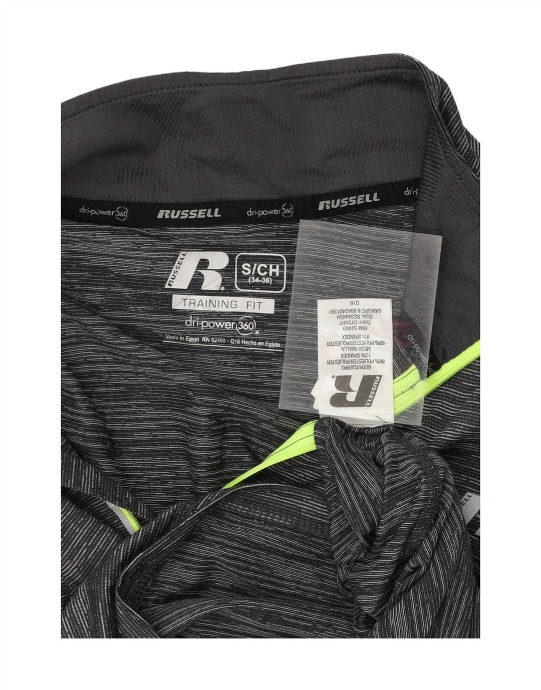 RUSSELL ATHLETIC Mens Zip Neck Pullover Tracksuit Top Small Grey Striped Vintage Russell Athletic and Second-Hand Russell Athletic from Messina Hembry 