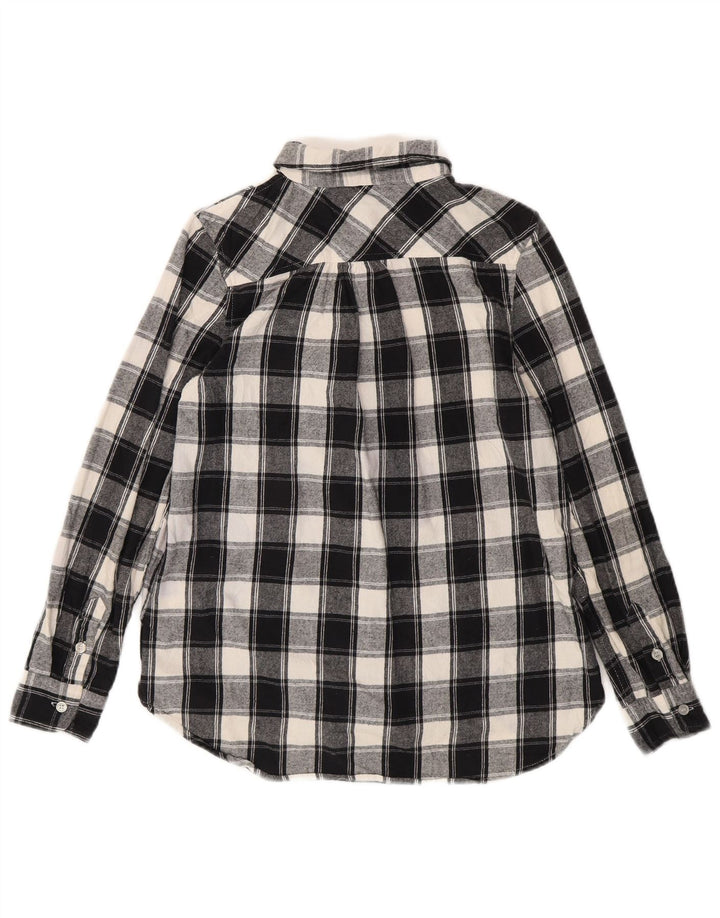 Cămașă de flanel pentru femei LEVI'S UK 10 mic bumbac cu carouri negru