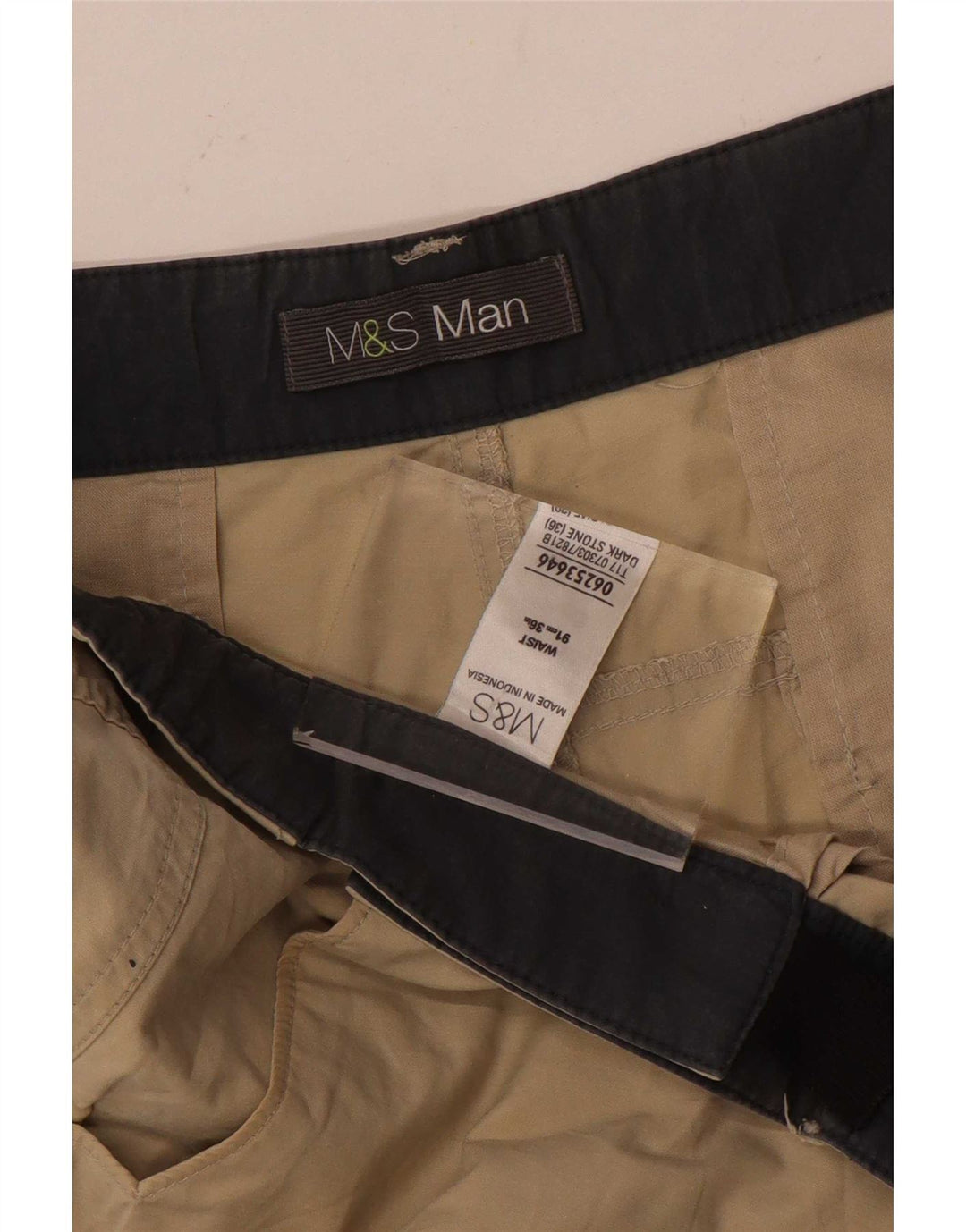 Pantaloni scurți cargo pentru bărbați Marks & Spencer W36, mari, bej, bumbac