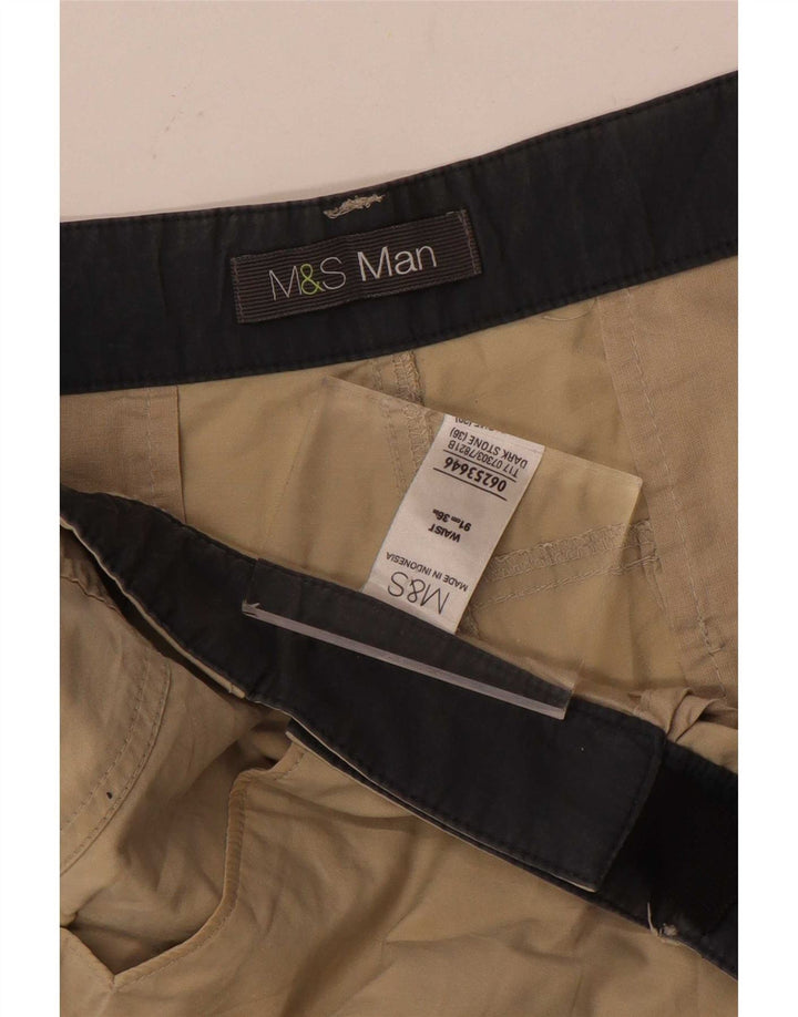 Pantaloni scurți cargo pentru bărbați Marks & Spencer W36, mari, bej, bumbac