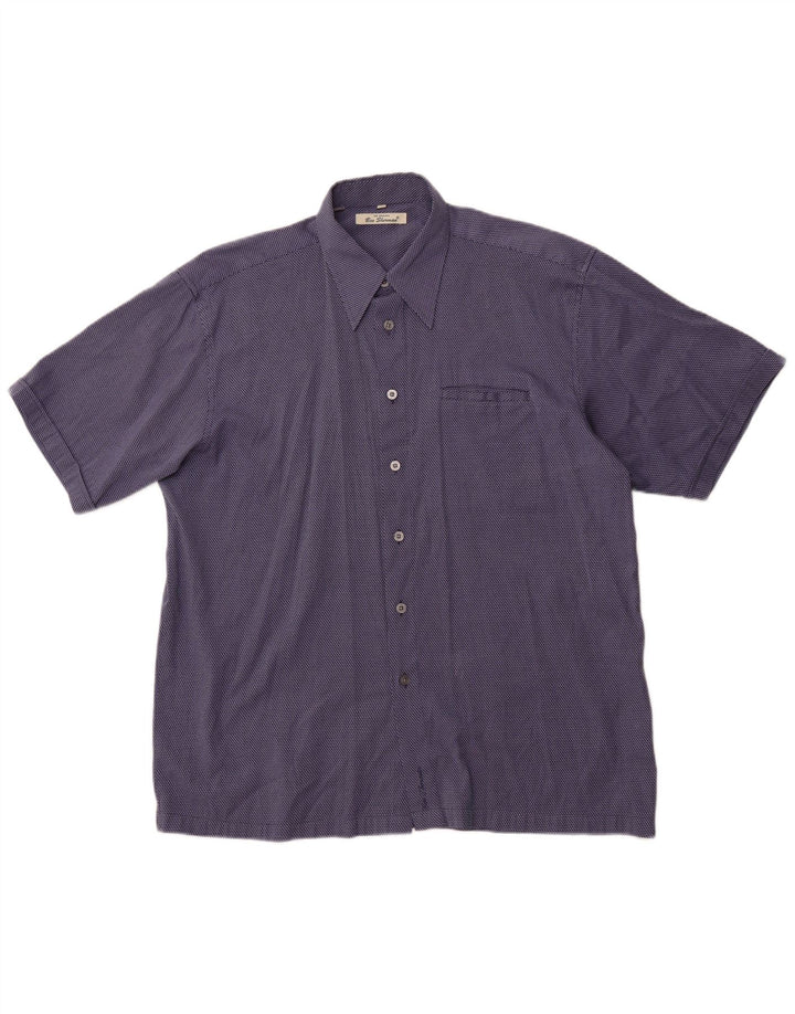 BEN SHERMAN Cămașă cu mânecă scurtă pentru bărbați, XL, albastru, cu dungi