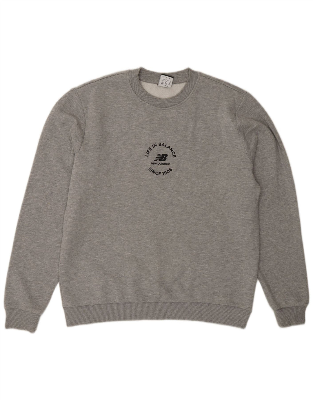 Hanorac grafic pentru bărbați New Balance Jumper mic, gri, bumbac