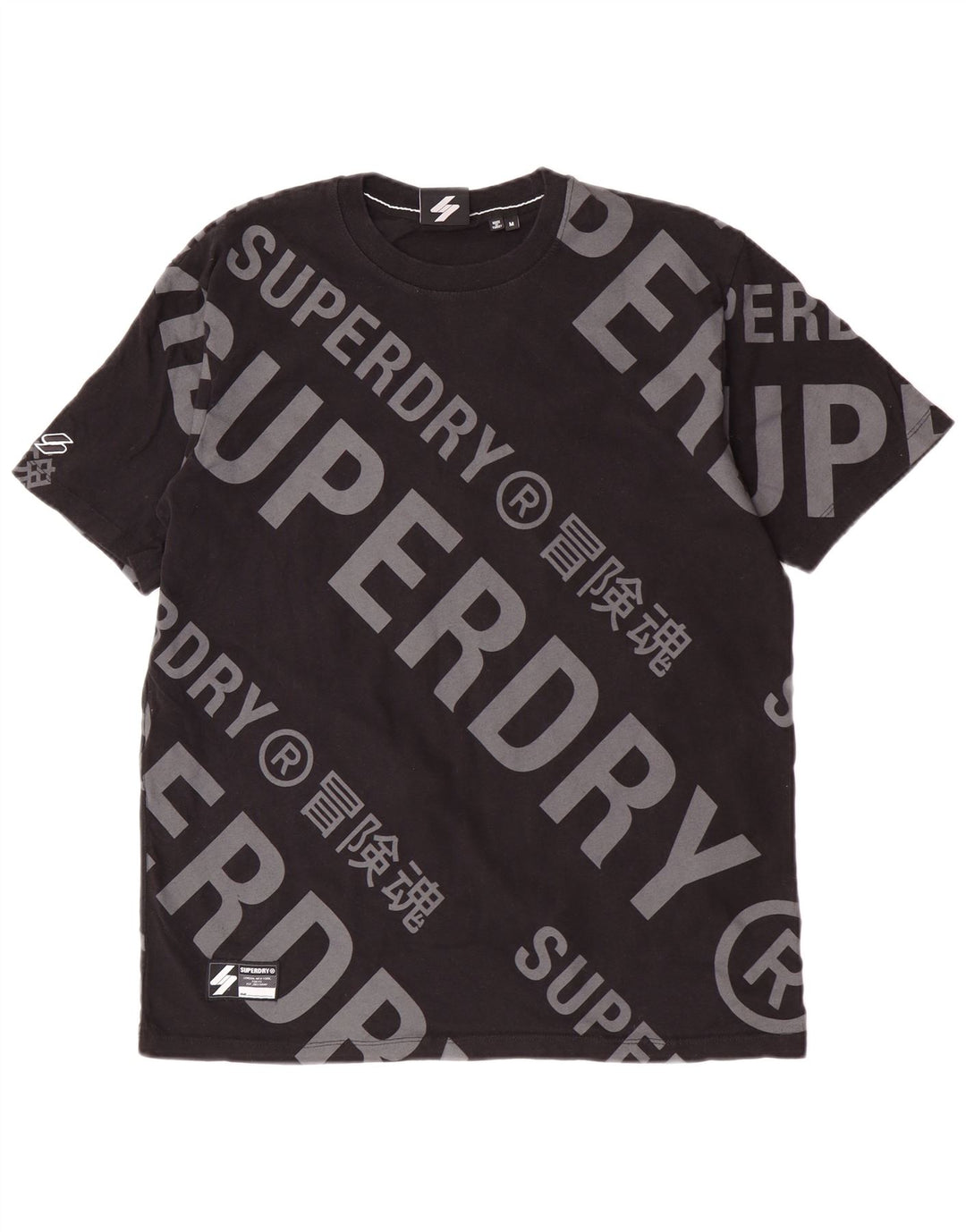 Tricou grafic pentru bărbați Superdry Top Medium Black Bumbac