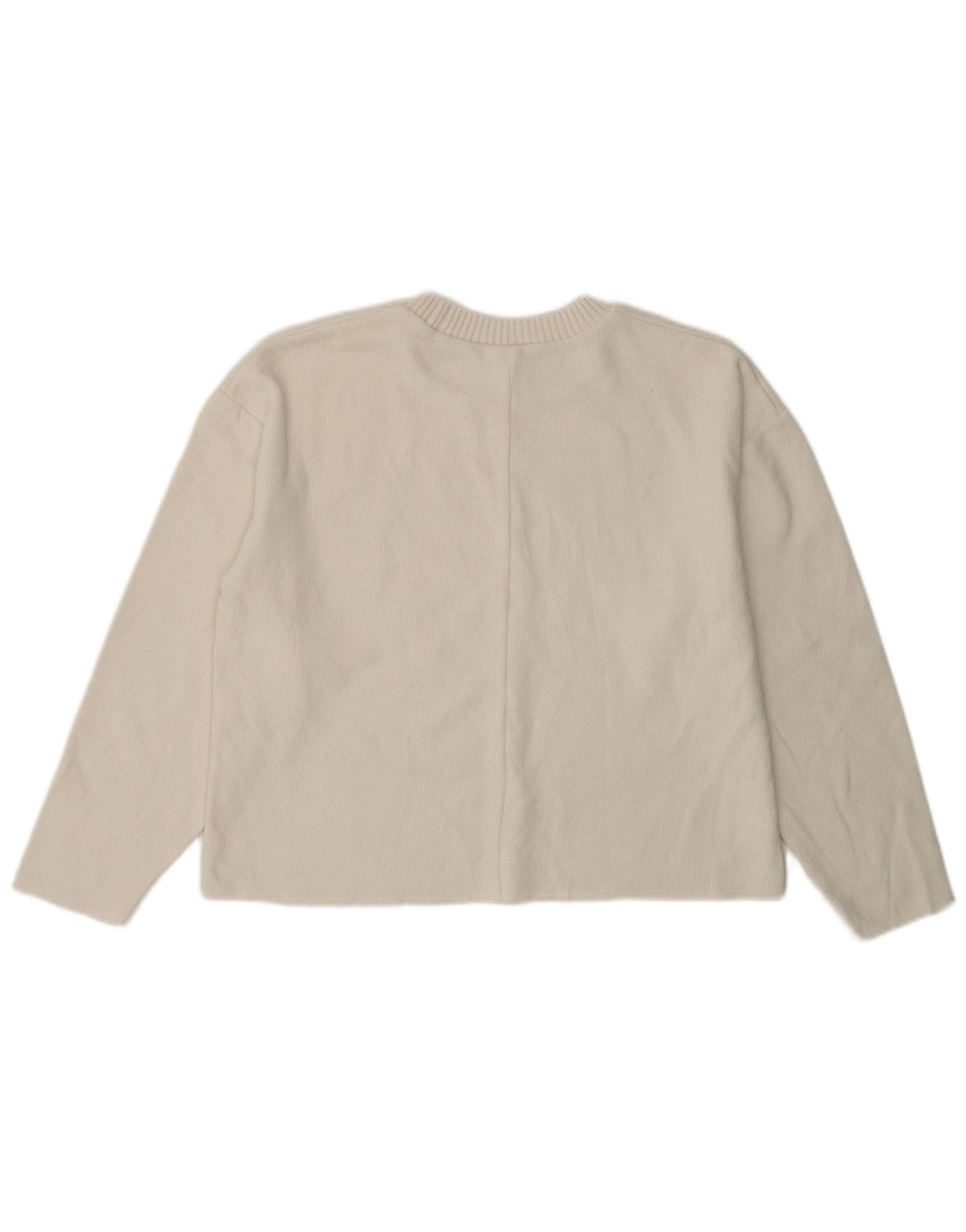 Pulover de damă ZARA cu decolteu scurt, supradimensionat, cu decolteu, mic, alb