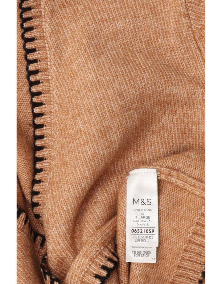 Pulover cardigan supradimensionat pentru femei Marks & Spencer UK 18 XL maro pete