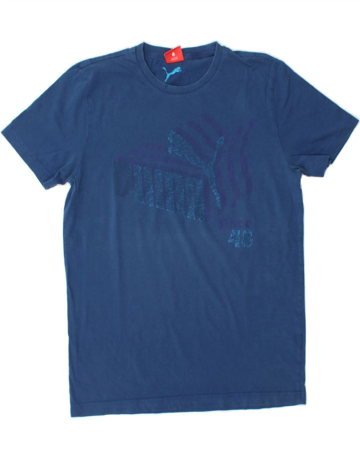 PUMA Mens Graphic T-Shirt Top Medium Blue Vintage Puma and Second-Hand Puma from Messina Hembry 