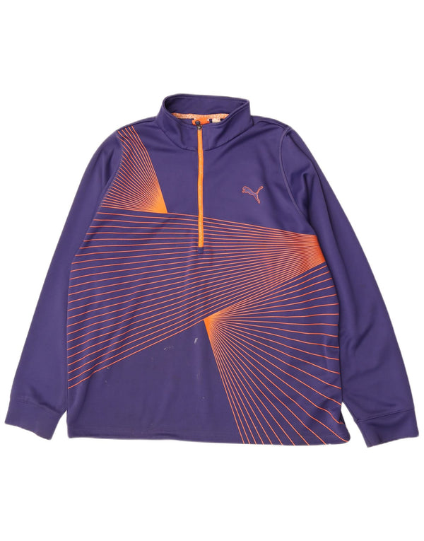Trening Puma Mens Zip Neck Top 2XL Purple Striped Poliester Sports
