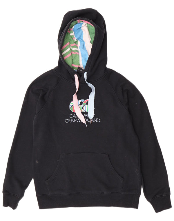 Pulover Canterbury pentru damă cu capota cu grafică UK 14, mare, negru, bumbac