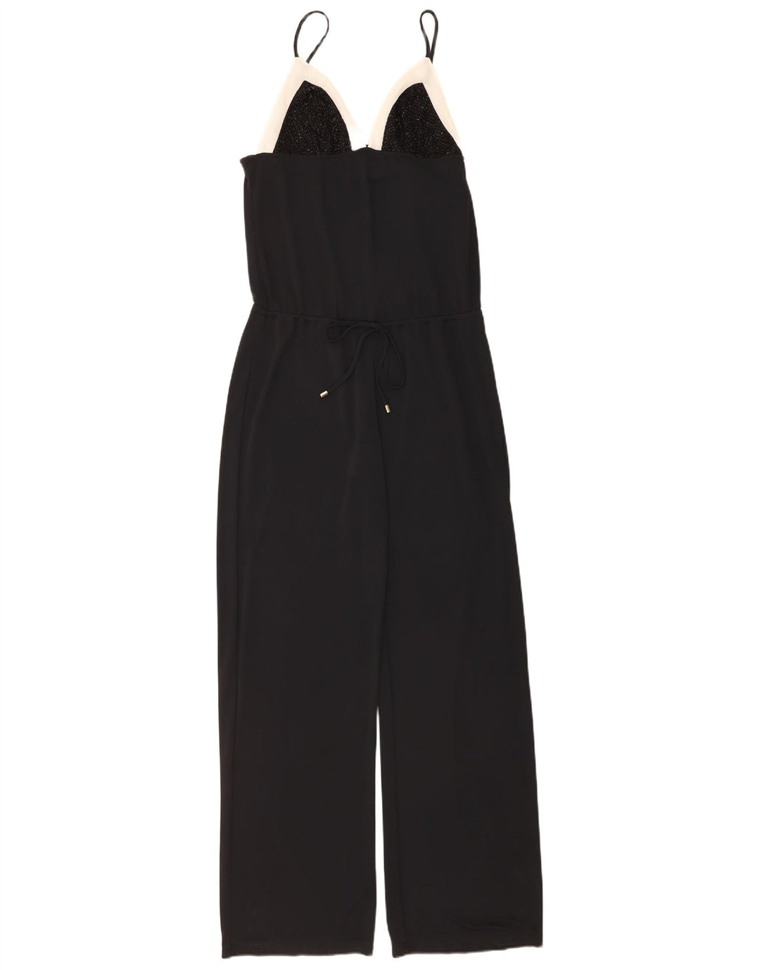 Salopetă vintage pentru femei UK 10, negru, poliester color block