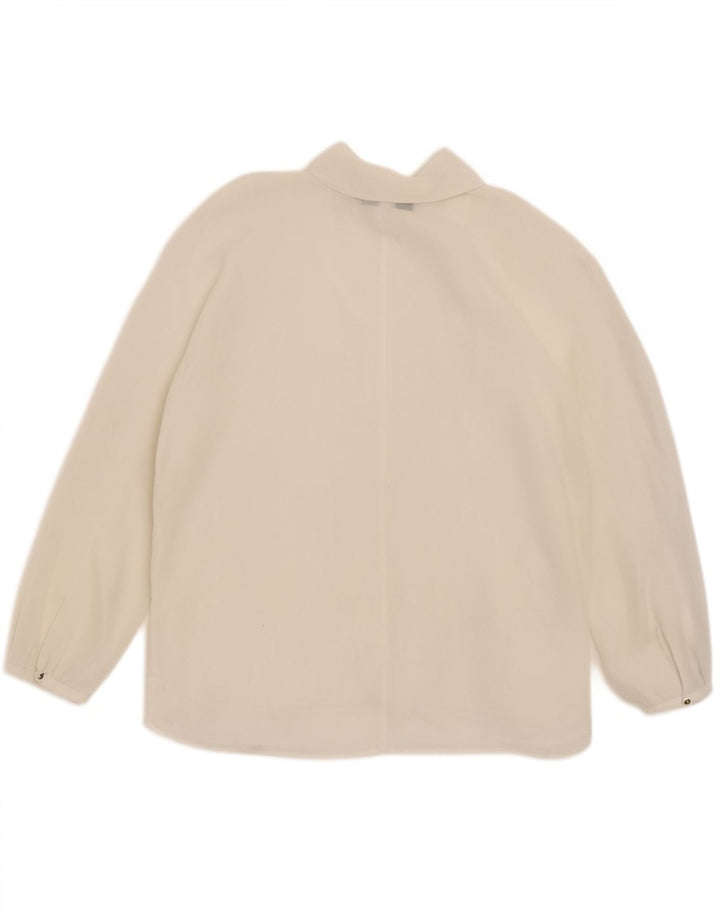 Cravată față cu mânecă lungă pentru femei Zara See Through Top UK 16 Large White