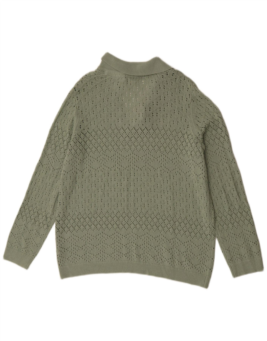 Pulover cu gât polo supradimensionat pentru femei Fat Face UK 16 mare verde