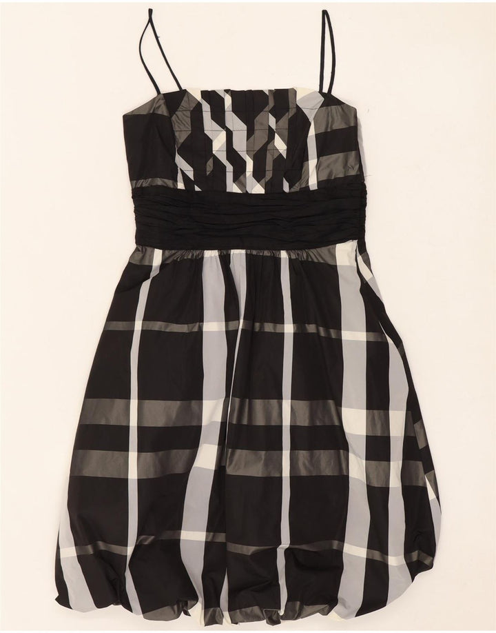 Rochie Bubble fără mâneci pentru femei Zara UK 8, poliester cu carouri negru