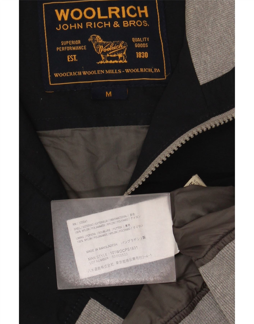 Jachetă bomber pentru bărbați Woolrich UK 38 Mediu, bleumarin, nailon color bloc