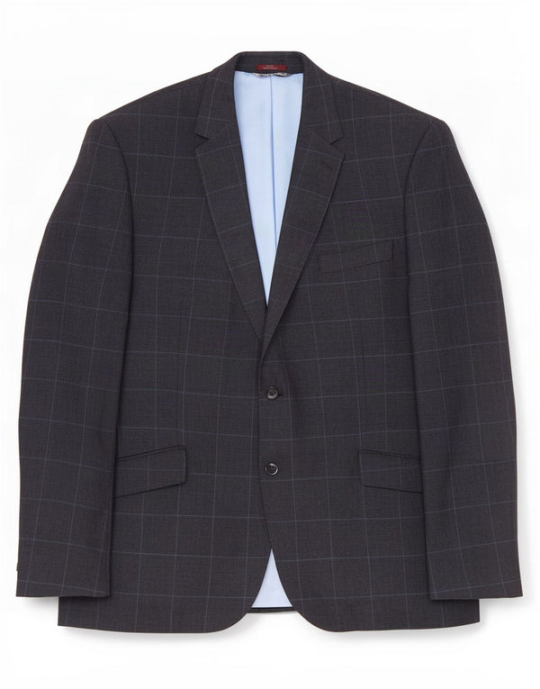 Jachetă pentru bărbați Marks & Spencer, cu 2 nasturi, UK 44 XL, lenjerie cu carouri bleumarin