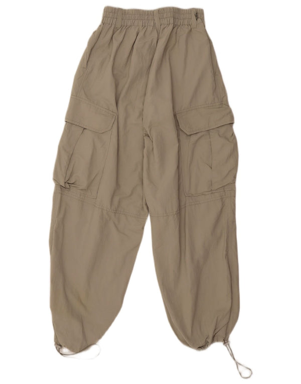 Pantaloni cargo pentru femei Zara, loose fit, XS W25 L25, nailon verde