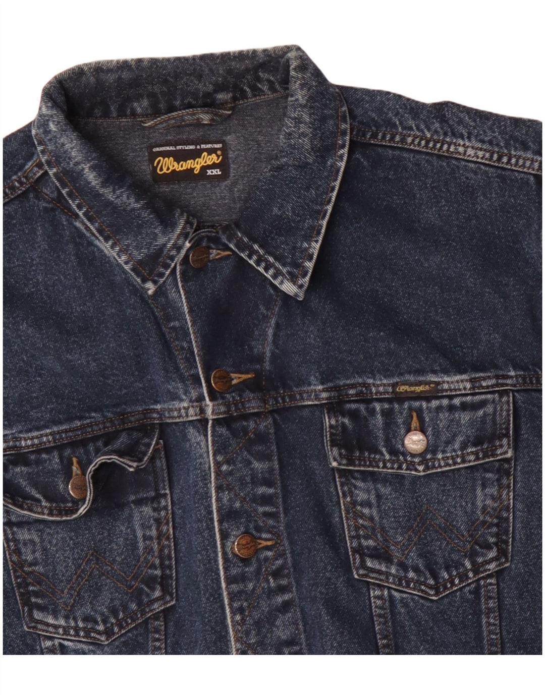 Jachetă de blugi pentru bărbați WRANGLER UK 44 2XL Bumbac albastru