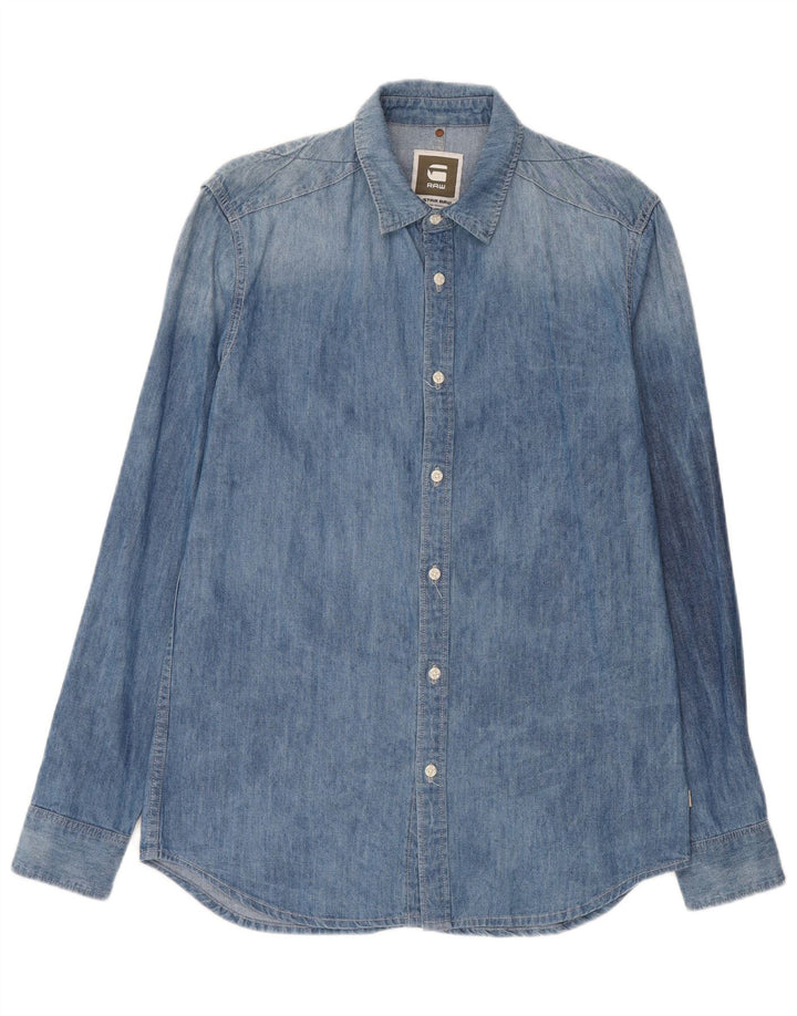 Cămașă G-Star pentru bărbați din denim, mare, albastru, bumbac