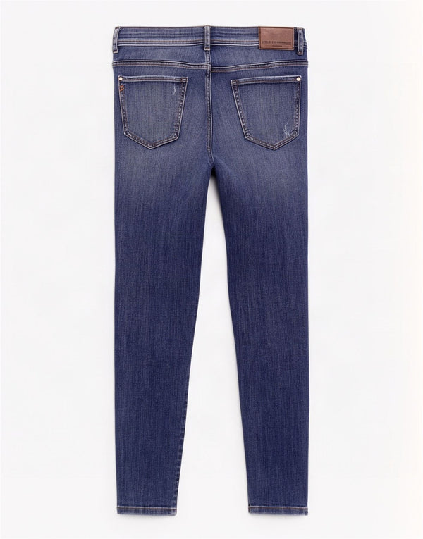 Blugi skinny distressed pentru femei Zara EU 40 Medium L30 L28 Bumbac albastru