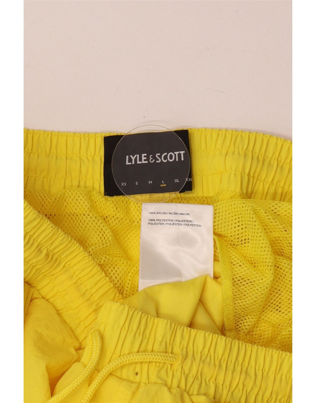 Pantaloni scurți de înot Lyle & Scott pentru bărbați, nailon galben mare