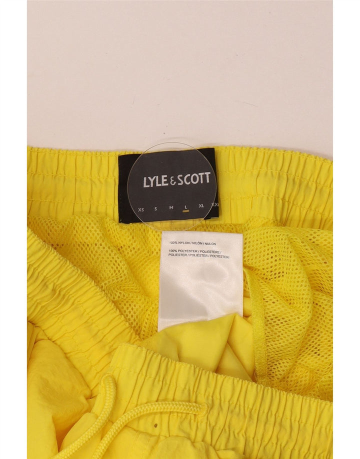 Pantaloni scurți de înot Lyle & Scott pentru bărbați, nailon galben mare
