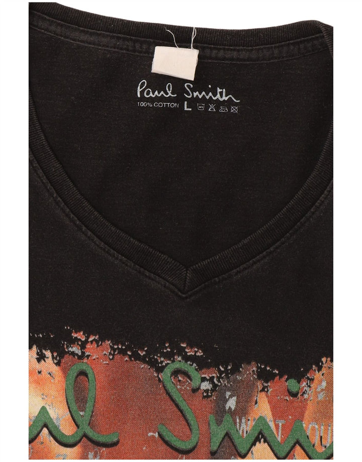 Tricou grafic pentru bărbați Paul Smith Top mare din bumbac negru