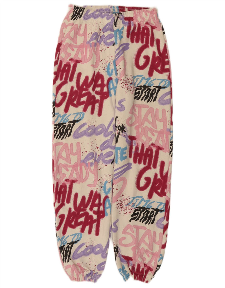 Pantaloni de trening cu grafica ZARA pentru fete Pantaloni de jogging 13-14 ani Bumbac alb