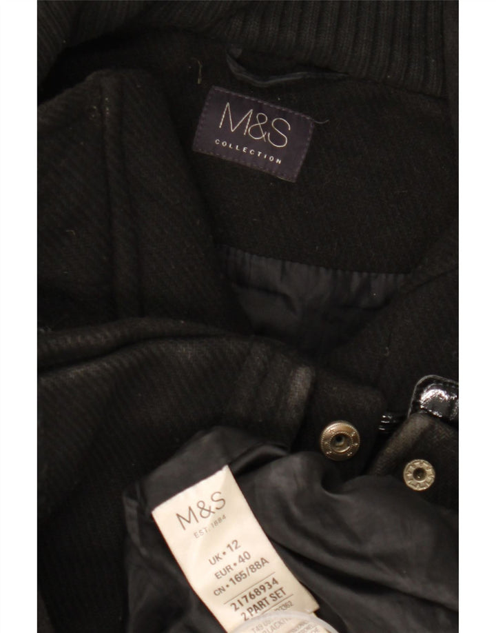 Palton cu glugă pentru femei Marks & Spencer UK 12 Poliester mediu negru