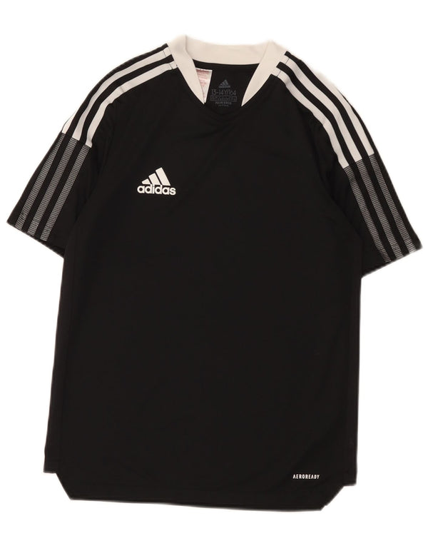 Tricou Adidas Aeroready pentru baieti Top 13-14 ani Poliester negru color bloc