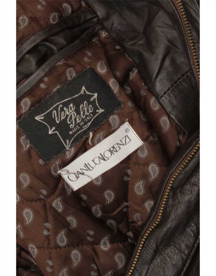 Jachetă de piele vintage pentru bărbați UK 40 mare maro
