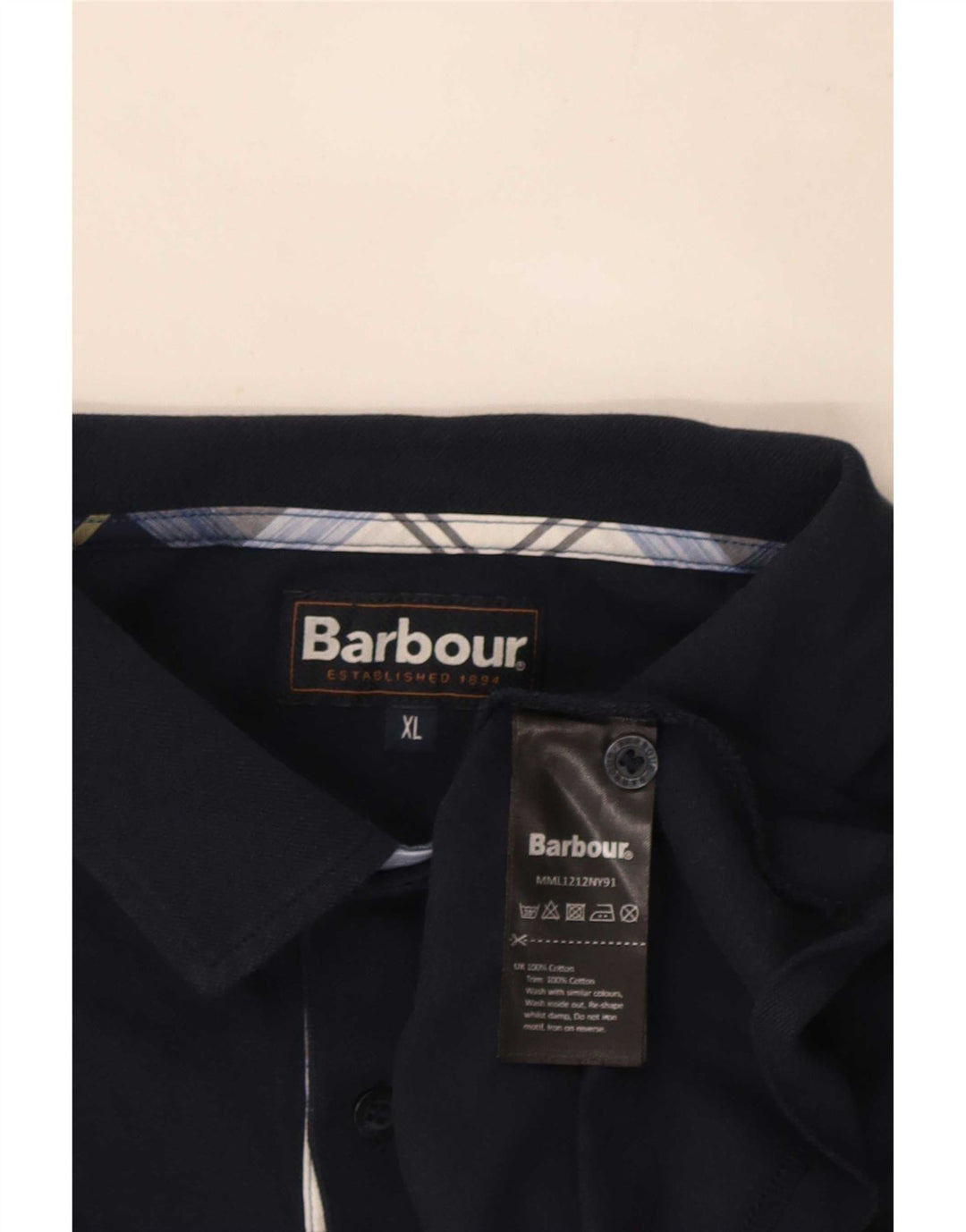 Tricou polo pentru bărbați Barbour XL, bumbac bleumarin