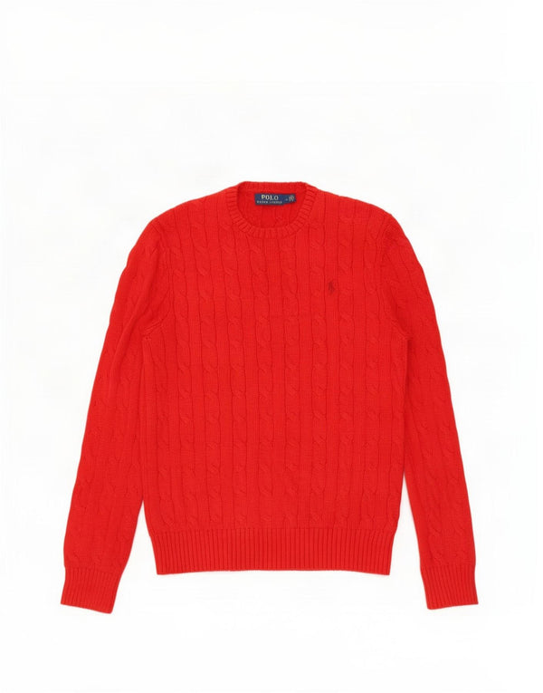 Pulover Polo Ralph Lauren pentru damă, cu gât roșu, bumbac roșu mediu UK 12