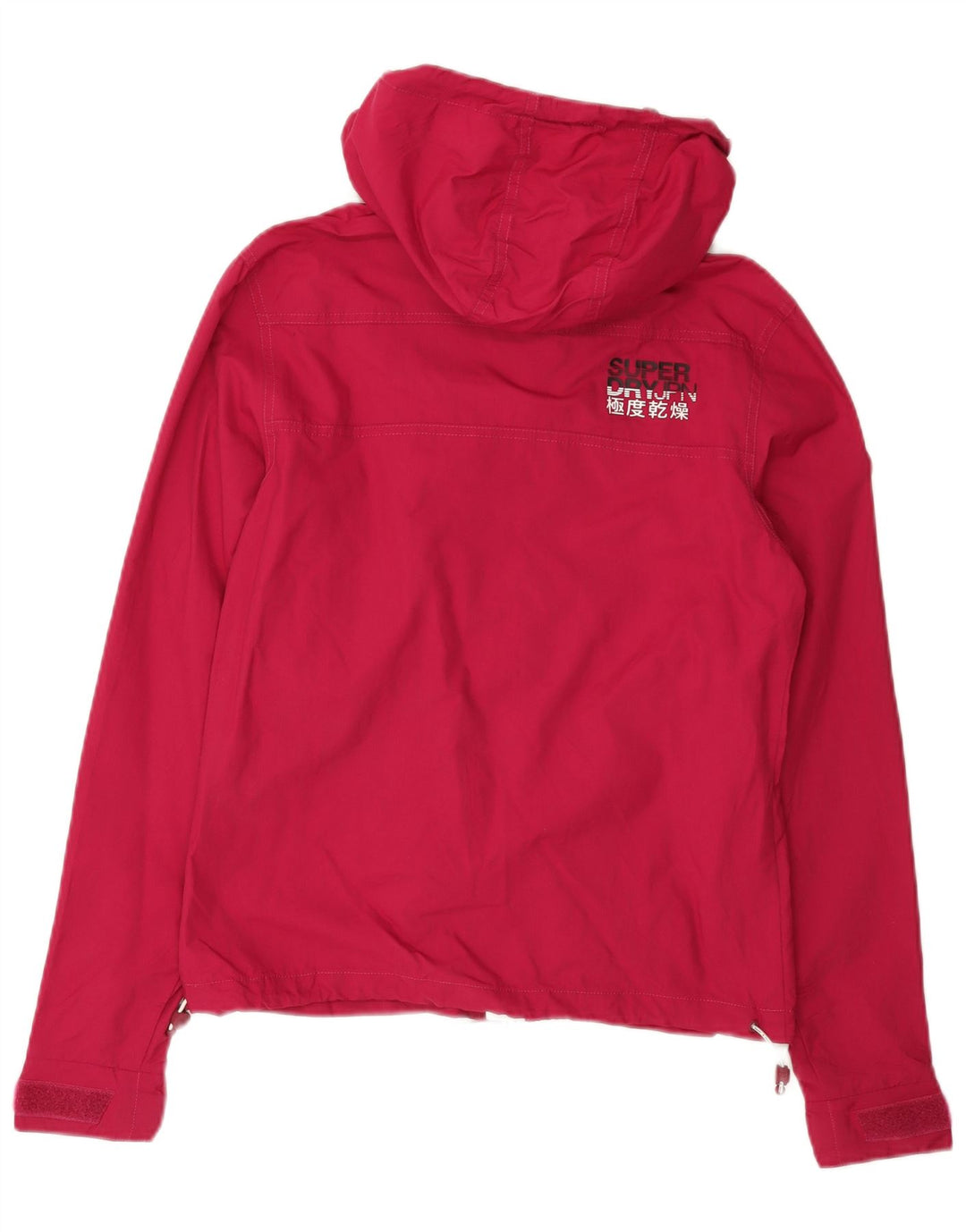 SUPERDRY Jachetă de ploaie cu glugă pentru femei UK 10 Small Red Nylon