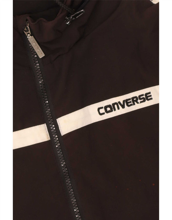 Jachetă Windbreaker pentru femei cu glugă Converse UK 14 Medium Black Colorblock