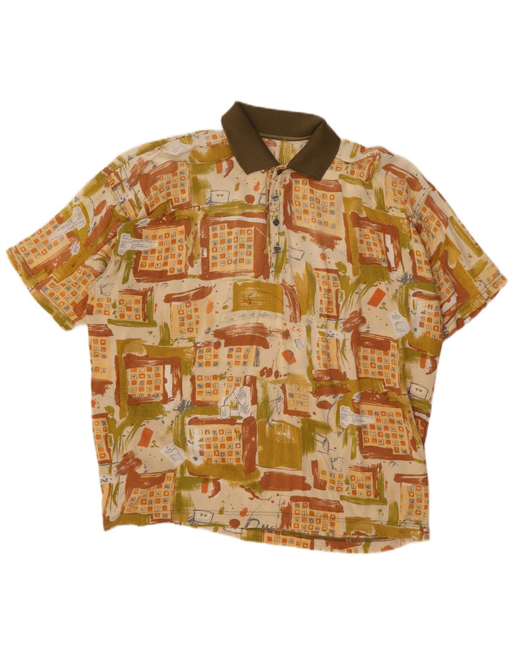 Cămașă vintage cu mânecă scurtă pentru bărbați, 2XL, multicoloră, mozaic